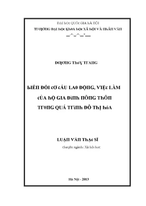 Biến Đổi Cơ Cấu Lao Động Nông Thôn Trong Quá Trình Đô