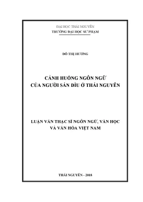 Nghiên Cứu Cảnh Huống Ngôn Ngữ Của Người Sán Dìu Tại