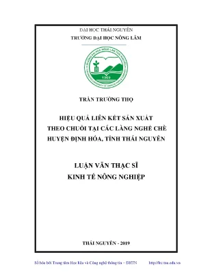 Hiệu Quả Liên Kết Sản Xuất Chè Tại Huyện Định Hóa, Thái