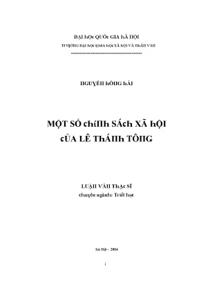 Nghiên Cứu Về Mô Hình Xã Hội Của Lê Thánh Tông