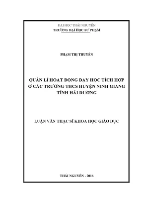 Quản Lý Hoạt Động Dạy Học Tích Hợp Tại Trường THCS Ninh