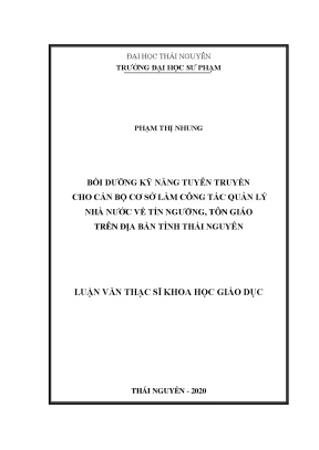 Bồi Dưỡng Kỹ Năng Tuyên Truyền Cho Cán Bộ Quản Lý Nhà 