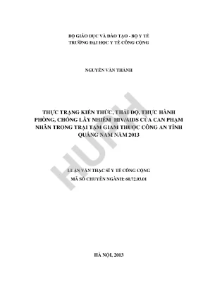 Nghiên Cứu Kiến Thức và Thái Độ Phòng Chống HIV/AIDS của