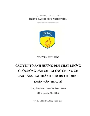 Yếu Tố Ảnh Hưởng Đến Chất Lượng Cuộc Sống Tại Chung Cư