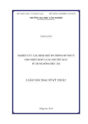 Nghiên Cứu Tối Ưu Hóa Thiết Bị Rửa Chi Tiết Máy Bằng