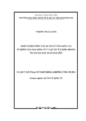 Quản Lý Tài Chính Tại Trường Đại Học Kinh Tế & Quản Trị 