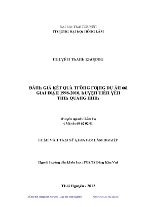 Đánh Giá Kết Quả Dự Án 661 Tại Đại Học Thái Nguyên