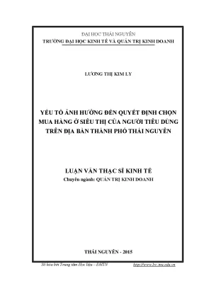 Yếu Tố Ảnh Hưởng Đến Quyết Định Mua Hàng Tại Siêu Thị Ở