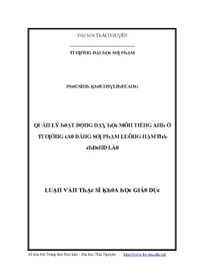 Quản lý dạy học tiếng Anh tại trường cao đẳng sư phạm