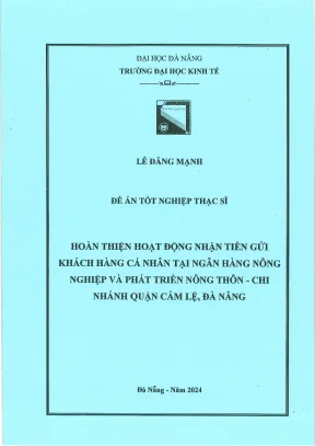 Hoàn thiện hoạt động nhận tiền gửi khách hàng cá nhân