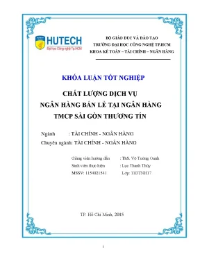 Chất Lượng Dịch Vụ Ngân Hàng Bán Lẻ Tại Sacombank: