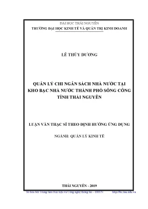 Quản Lý Chi Ngân Sách Nhà Nước Tại Kho Bạc Nhà Nước
