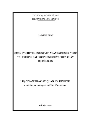 Quản Lý Chi Ngân Sách Nhà Nước Tại Trường Đại Học Phòng