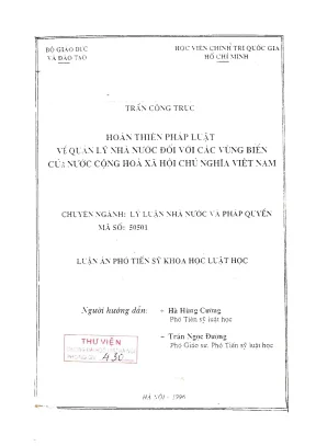 Hoàn thiện pháp luật về quản lý nhà nước đối với các