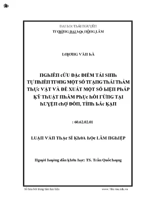 Nghiên Cứu Đặc Điểm Tái Sinh Tự Nhiên Tại Đại Học Thái 