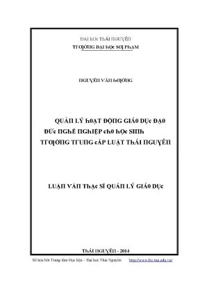 Quản lý giáo dục đạo đức nghề nghiệp cho học sinh trường