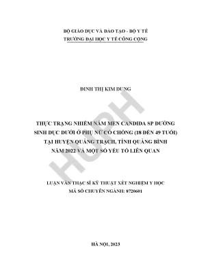 Nghiên Cứu Tình Trạng Nhiễm Nấm Men Candida ở Phụ Nữ Có 