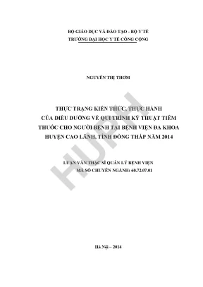 Đánh Giá Kiến Thức và Thực Hành Tiêm Thuốc của Điều