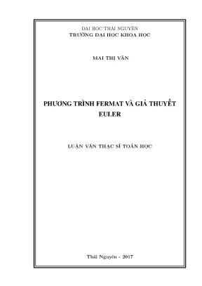 Nghiên Cứu Về Phương Trình Fermat và Giả Thuyết Euler