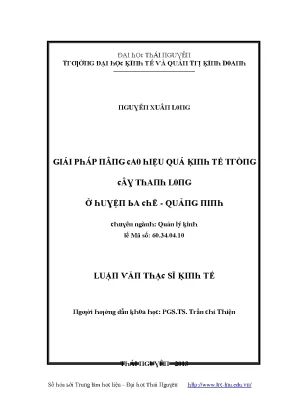 Hiệu Quả Kinh Tế và Quản Lý Tài Chính Tại Đại Học Thái