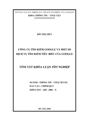 Công Cụ Tìm Kiếm Google: Khám Phá Các Dịch Vụ Tiêu Biểu