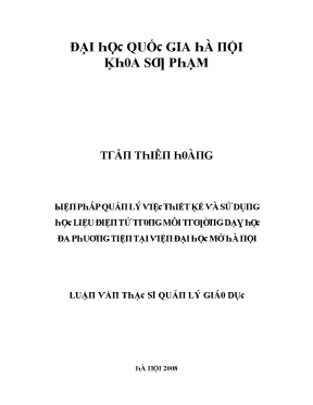 Quản lý thiết kế và sử dụng hồ liệu điện tử tại Đại học