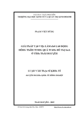 Giải pháp phát triển đô thị hóa tại Thái Nguyên