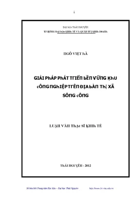 Giải pháp phát triển bền vững cho khu công nghiệp Sông Công