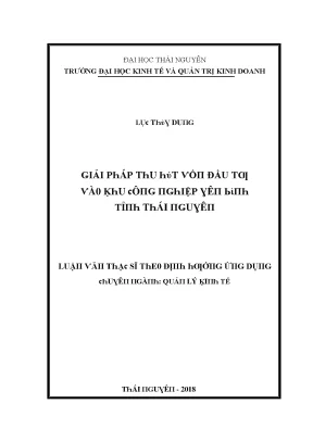 Giải pháp thu hút đầu tư vào khu công nghiệp Yên Bình,