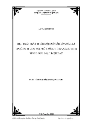 Phát triển đội ngũ cán bộ quản lý trường trung học phổ