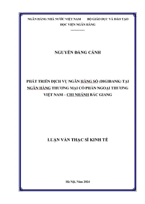 Phát Triển Dịch Vụ Ngân Hàng Số Tại Vietcombank Bắc Giang