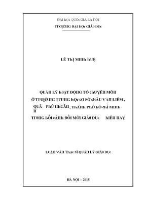 Quản lý hoạt động tổ chức mô hình ở Trường Đại học Giáo