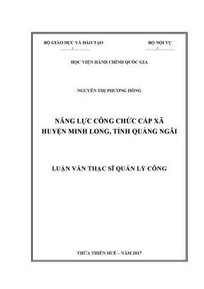 Nâng Cao Năng Lực Công Chức Cấp Xã Tại Huyện Minh Long,