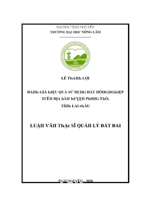 Đánh Giá Hiệu Quả Sử Dụng Đất Nông Nghiệp Tại Huyện