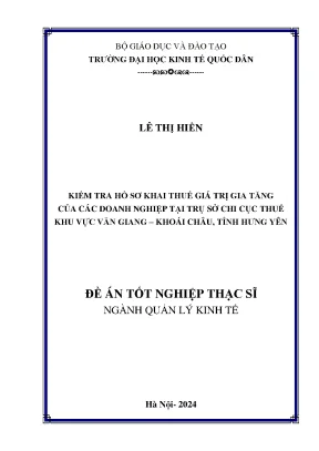 Kiểm Tra Hồ Sơ Khai Thuế Giá Trị Gia Tăng Tại Chi Cục