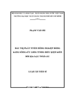 Đầu Tư Phát Triển Nông Nghiệp Bền Vững Tại Việt Nam