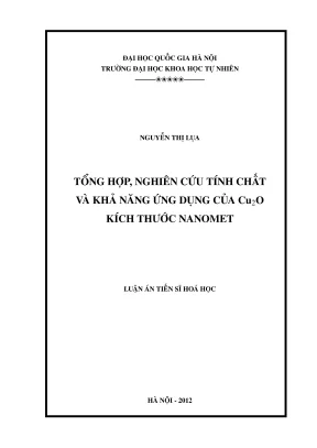 Nghiên Cứu và Ứng Dụng Đồng(I) Oxit Nano trong Hóa Học