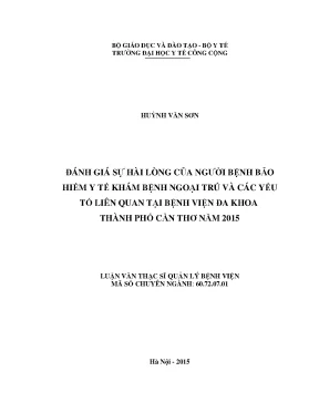 Đánh Giá Sự Hài Lòng Của Người Bệnh Bảo Hiểm Y Tế Tại