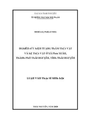 Nghiên Cứu Hệ Thống Thủy Văn Tại Xã Phú Xuân, Tỉnh Thái 