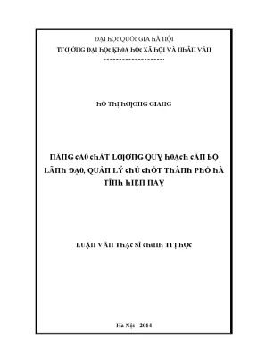Luận Văn Về Quản Lý Tài Nguyên Xã Hội Tại Hà Nội