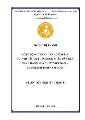 Hoạt Động Thanh Tra và Giám Sát Quỹ Tín Dụng Nhân Dân 