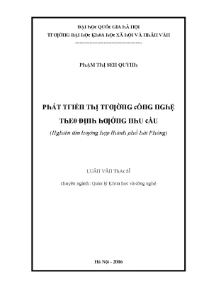 Phát Triển Thị Trường Công Nghệ Tại Hải Phòng Theo Nhu Cầu
