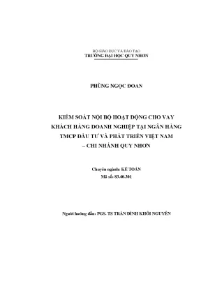 Kiểm Soát Nội Bộ Hoạt Động Cho Vay Doanh Nghiệp Tại Ngân
