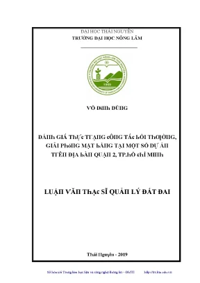 Đánh giá công tác bồi thường giải phóng mặt bằng tại