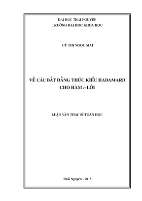 Bất Đẳng Thức Kiểu Hadamard Cho Hàm r-Lồi: Nghiên Cứu và