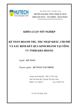 Phân Tích Kế Toán Doanh Thu, Chi Phí và Kết Quả Kinh