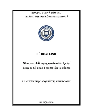Nâng Cao Chất Lượng Nguồn Nhân Lực Tại Công Ty Cổ Phần Texo