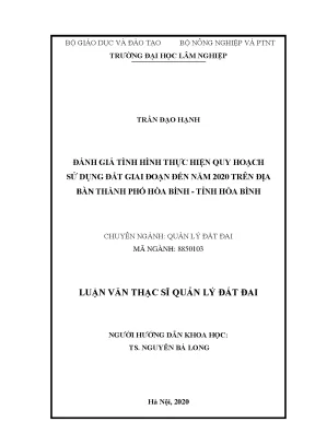 Đánh Giá Quy Hoạch Sử Dụng Đất Tại Thành Phố Hòa Bình