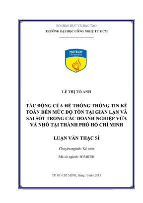 Tác Động Của Hệ Thống Thông Tin Kế Toán Đến Gian Lận Và