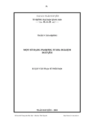 Nghiên cứu các dạng phương trình nghiệm nguyên